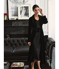 Lauren Ralph Lauren Velvet Long Sleeve Shawl Collar Long Robe
