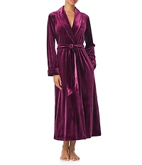 Lauren Ralph Lauren Velvet Long Sleeve Shawl Collar Long Robe