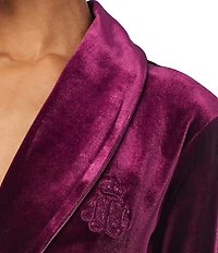 Lauren Ralph Lauren Velvet Long Sleeve Shawl Collar Long Robe