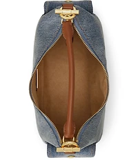 Lauren Ralph Lauren Washed Denim Small Blaike Shoulder Bag