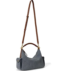 Lauren Ralph Lauren Washed Denim Small Blaike Shoulder Bag