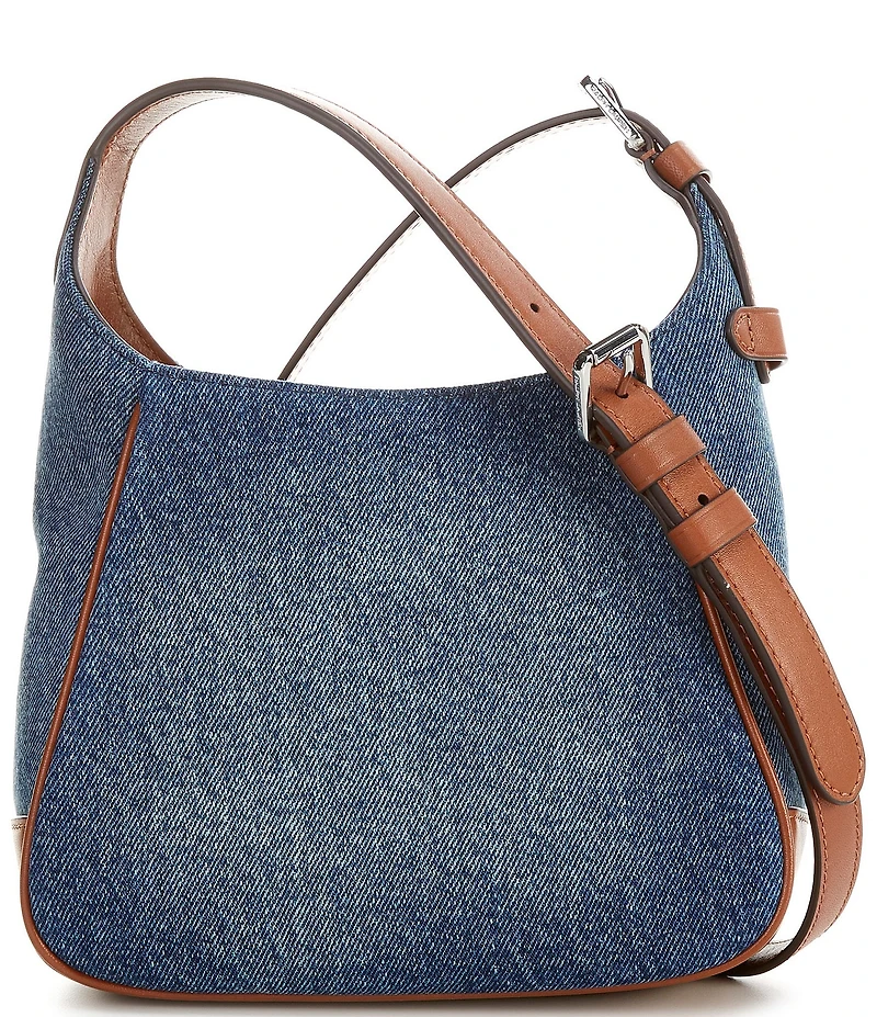 Lauren Ralph Lauren Tanner Small Washed Denim Padlock Shoulder Bag