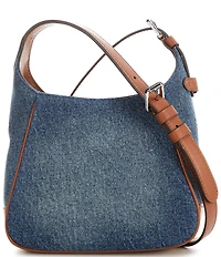 Lauren Ralph Lauren Tanner Small Washed Denim Padlock Shoulder Bag