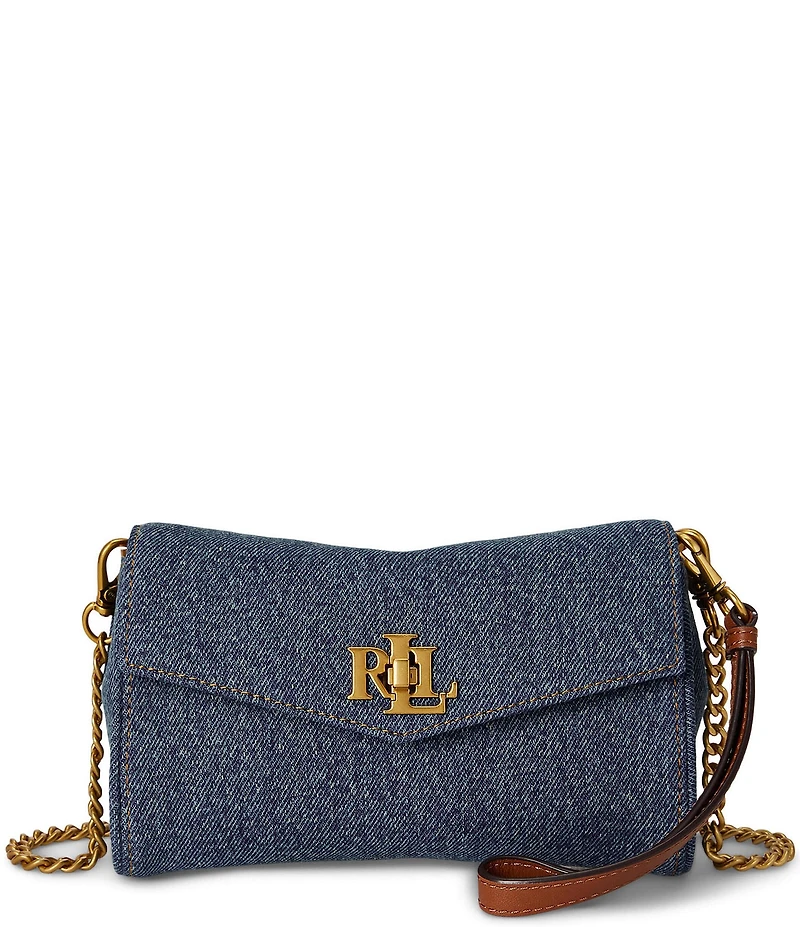 Lauren Ralph Lauren Tanner Washed Denim Crossbody Bag