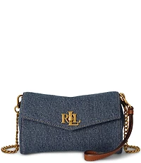 Lauren Ralph Lauren Tanner Washed Denim Crossbody Bag