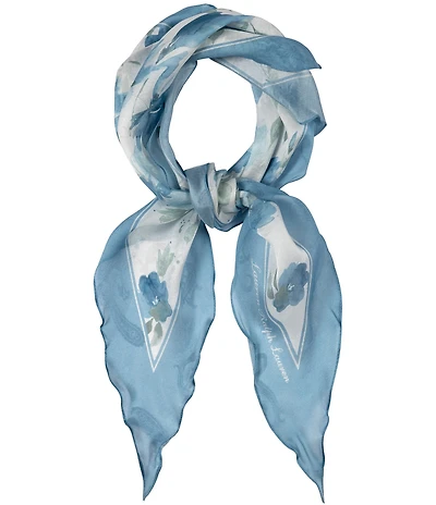 Lauren Ralph Lauren Watercolor Floral Large Diamond Scarf