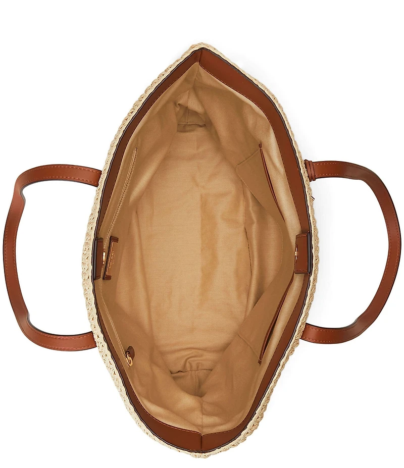 Lauren Ralph Lauren Whitney Medium Straw Tote Bag