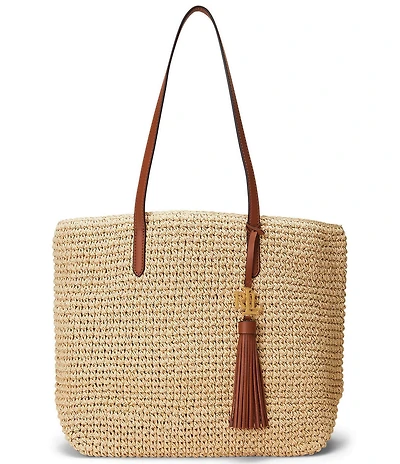 Lauren Ralph Lauren Whitney Medium Straw Tote Bag