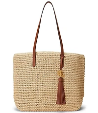 Lauren Ralph Lauren Whitney Medium Straw Tote Bag