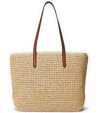 Lauren Ralph Lauren Whitney Medium Straw Tote Bag