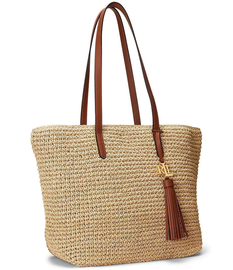 Lauren Ralph Lauren Whitney Medium Straw Tote Bag