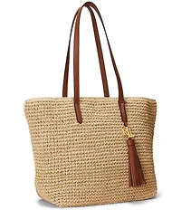 Lauren Ralph Lauren Whitney Medium Straw Tote Bag