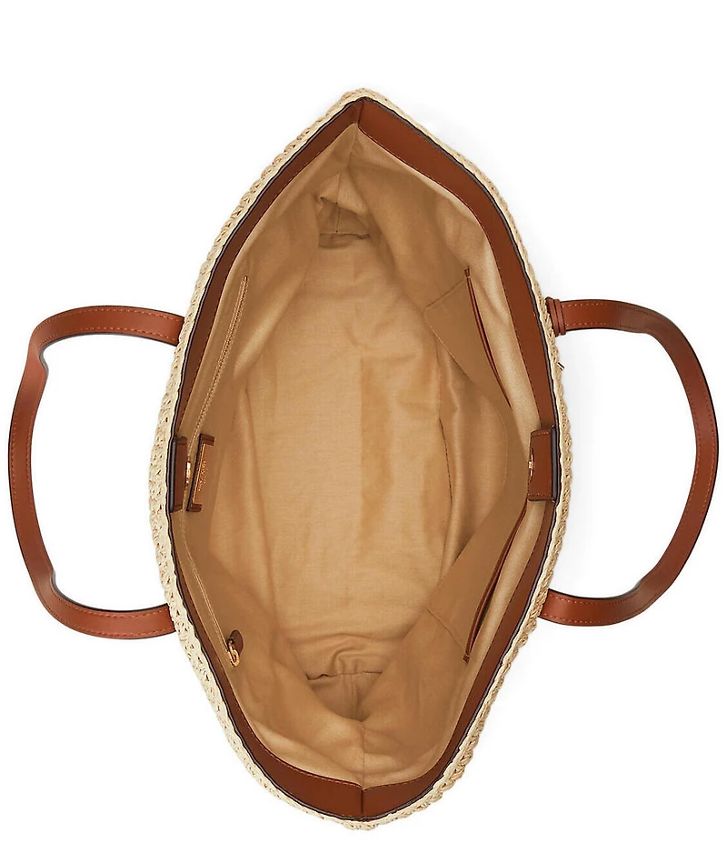 Lauren Ralph Lauren Whitney Medium Straw Tote Bag