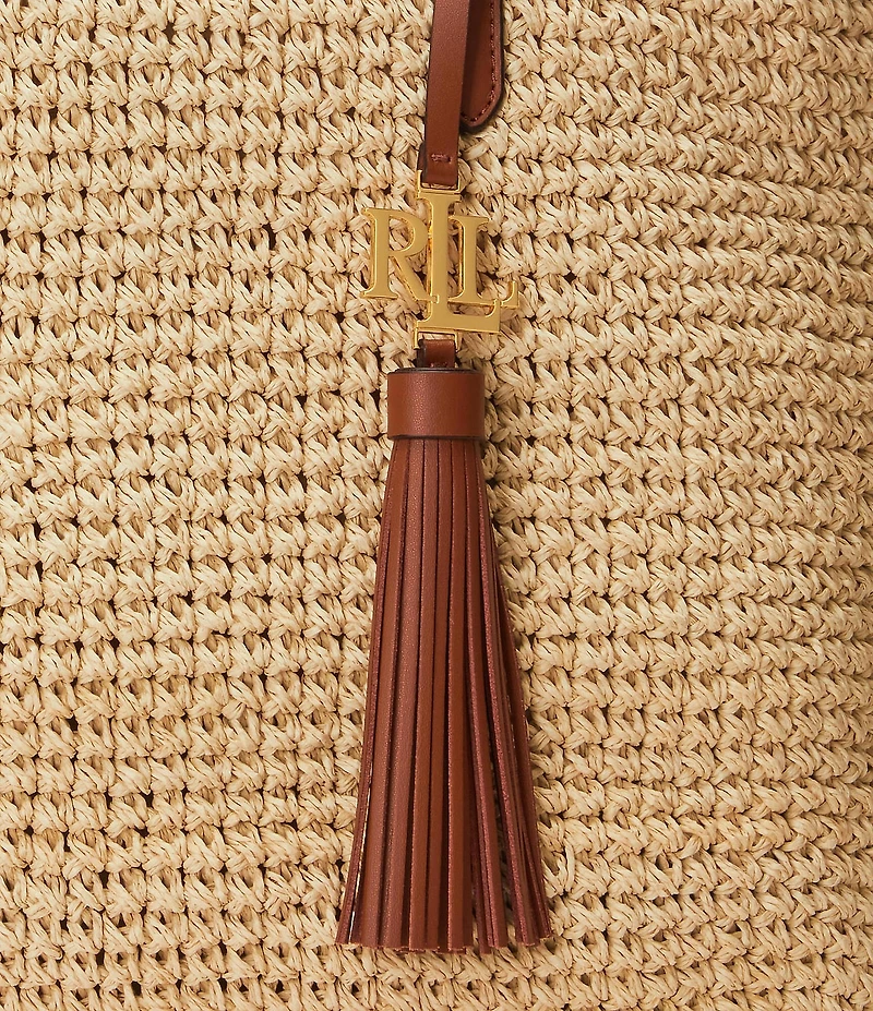 Lauren Ralph Lauren Whitney Medium Straw Tote Bag