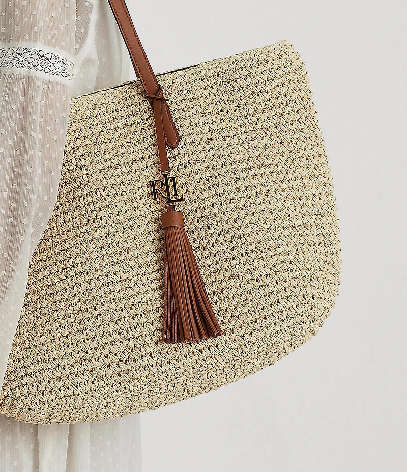 Lauren Ralph Lauren Whitney Medium Straw Tote Bag