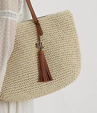 Lauren Ralph Lauren Whitney Medium Straw Tote Bag