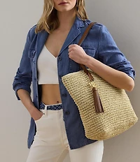 Lauren Ralph Lauren Whitney Medium Straw Tote Bag