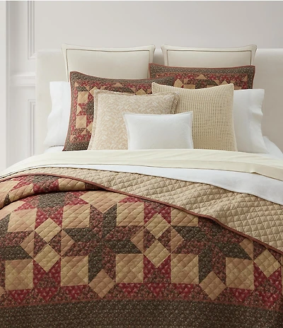 Lauren Ralph Lauren Winslow Geometric Floral Patterned Lightweight Reversible Quilt