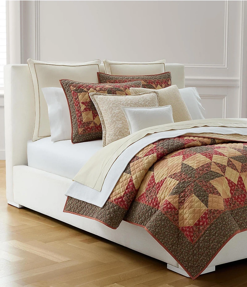Lauren Ralph Lauren Winslow Geometric Floral Patterned Lightweight Reversible Quilt