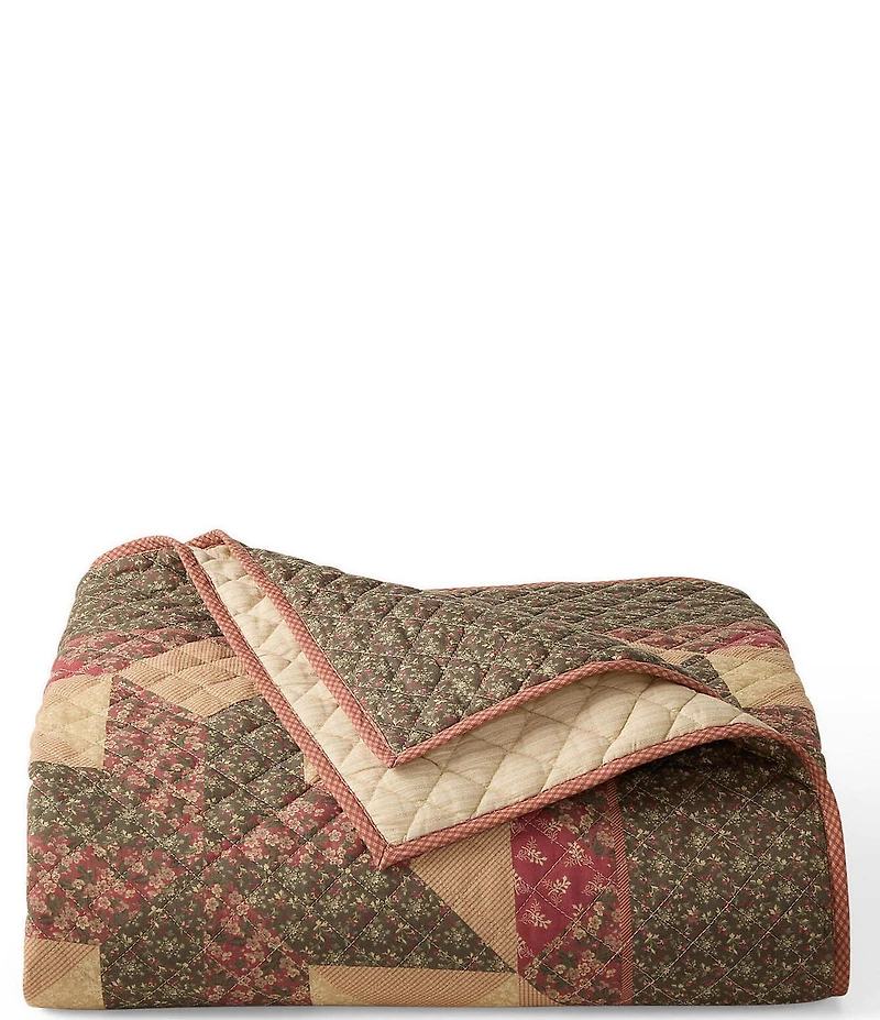 Lauren Ralph Lauren Winslow Geometric Floral Patterned Lightweight Reversible Quilt