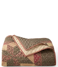 Lauren Ralph Lauren Winslow Geometric Floral Patterned Lightweight Reversible Quilt
