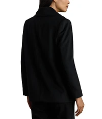 Lauren Ralph Lauren Wool Blend Notch Collar Long Sleeve Button Front Double Breasted Peacoat