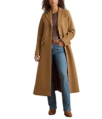 Lauren Ralph Lauren Wool Blend Notch Collar Max Single Button Fit & Flare Coat