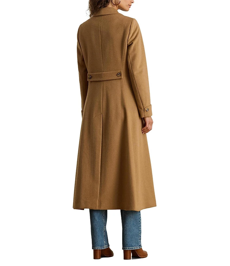Lauren Ralph Lauren Wool Blend Notch Collar Max Single Button Fit & Flare Coat