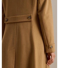 Lauren Ralph Lauren Wool Blend Notch Collar Max Single Button Fit & Flare Coat