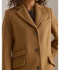 Lauren Ralph Lauren Wool Blend Notch Collar Max Single Button Fit & Flare Coat