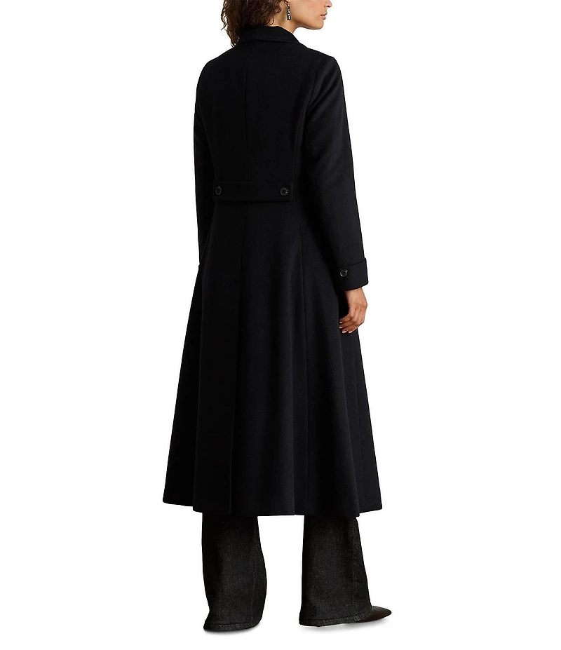 Lauren Ralph Lauren Wool Blend Notch Collar Max Single Button Fit & Flare Coat