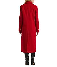 Lauren Ralph Lauren Wool Blend Notch Collar Single Breasted Maxi Coat