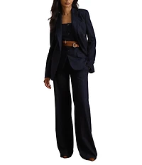 Lauren Ralph Lauren Wool Blend Pinstripe Wide Leg Coordinating Pants