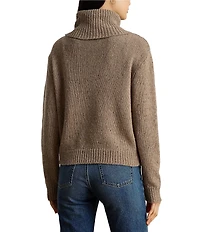 Lauren Ralph Lauren Wool Blend Turtle Neck Long Sleeve Buckle Trim Sweater