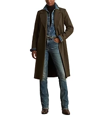 Lauren Ralph Lauren Wool Blended Notch Collar Belted Wrap Coat