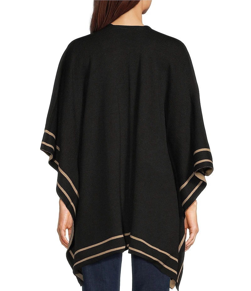 Lauren Ralph Lauren Wool Border Ruana