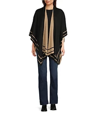 Lauren Ralph Lauren Wool Border Ruana
