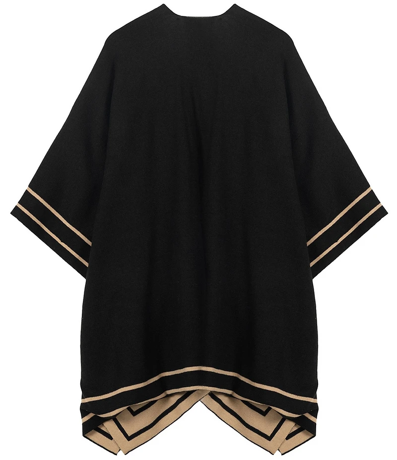 Lauren Ralph Lauren Wool Border Ruana