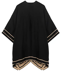 Lauren Ralph Lauren Wool Border Ruana