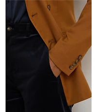 Lauren Ralph Lauren Wool Peak Lapel Long Sleeve Double Breasted Blazer