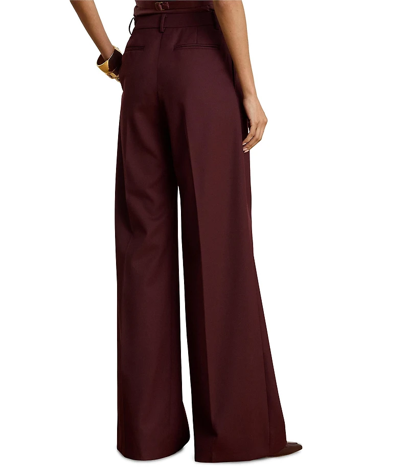 Lauren Ralph Lauren Wool Twill Blend Wide Leg Trouser Pants