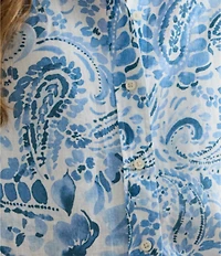 Lauren Ralph Lauren Woven Paisley Linen Point Collar Long Sleeve Button-Front Coordinating Shirt