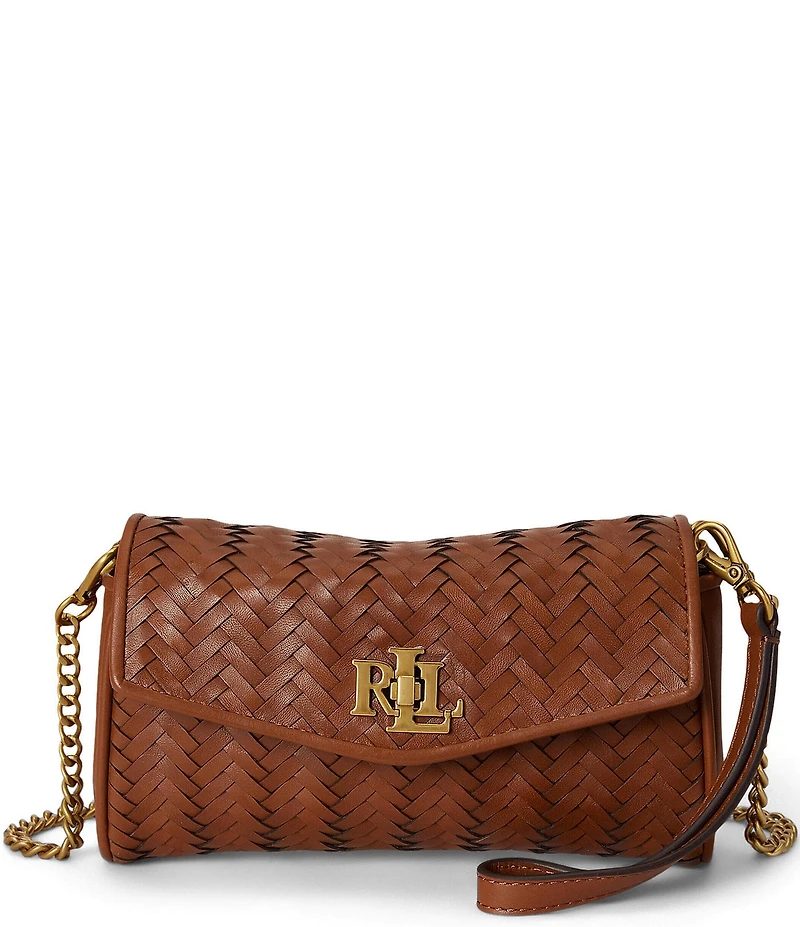 Lauren Ralph Lauren Woven Leather Tanner Wrist Crossbody Wallet