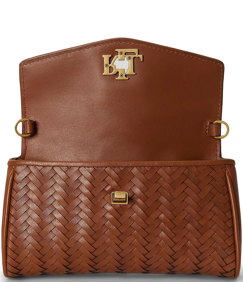 Lauren Ralph Lauren Woven Leather Tanner Wrist Crossbody Wallet