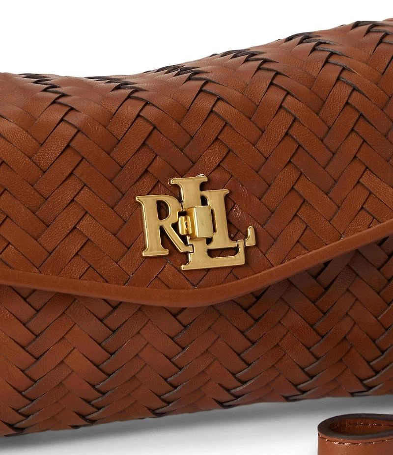 Lauren Ralph Lauren Woven Leather Tanner Wrist Crossbody Wallet