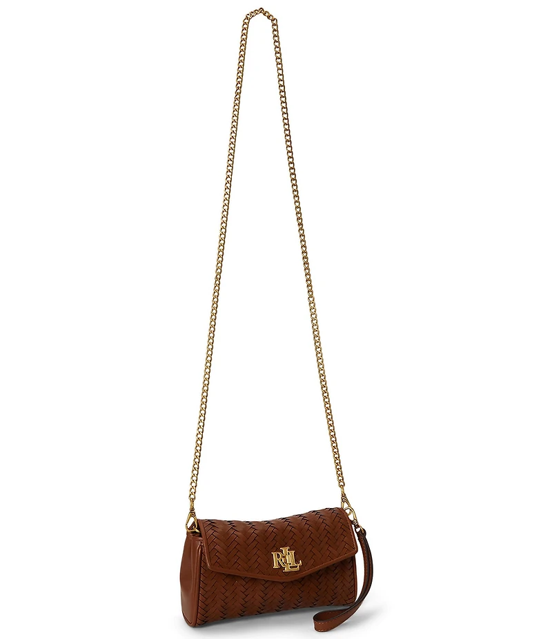 Lauren Ralph Lauren Woven Leather Tanner Wrist Crossbody Wallet