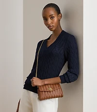 Lauren Ralph Lauren Woven Leather Tanner Wrist Crossbody Wallet