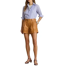 Lauren Ralph Lauren Woven Point Collar Long Sleeve Button-Front Shirt