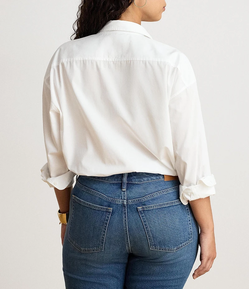 Lauren Ralph Lauren Woven Point Collar Long Sleeve Shirt