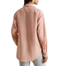 Lauren Ralph Lauren Woven Point Collar Long Sleeve Shirt